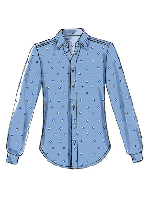 McCall's M7447 (Digital) | Men's/Boys' Button-Down Shirts with Hood or Collar