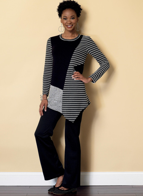 B6377 (PDF) | Misses' Seamed Tunics with Asymmetical Hems