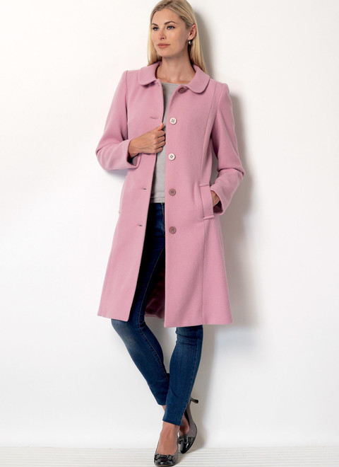 Butterick B6385 | Misses' Funnel-Neck, Peter Pan or Pointed Collar Coats