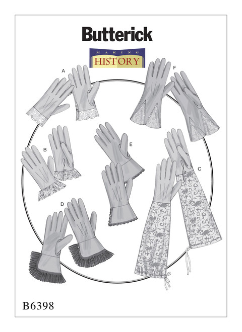 Butterick B6398 (Digital) | Misses' Gloves in Six Styles | Front of Envelope
