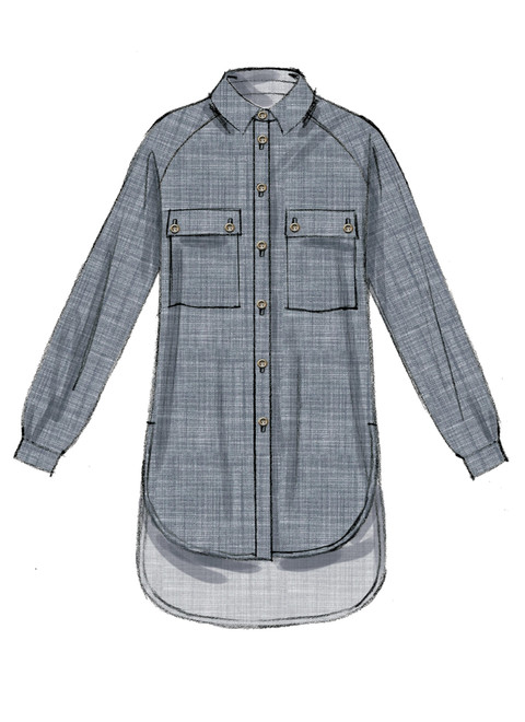 McCall's M7472 (Digital) | Misses' Raglan Sleeve, Button-Down Shirts and Tunics