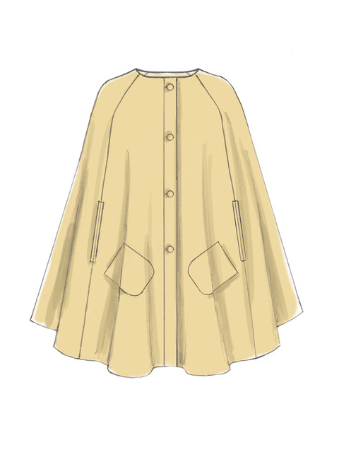 McCall's M7477 | Misses' Hooded, Collared or Collarless Capes, and Belt