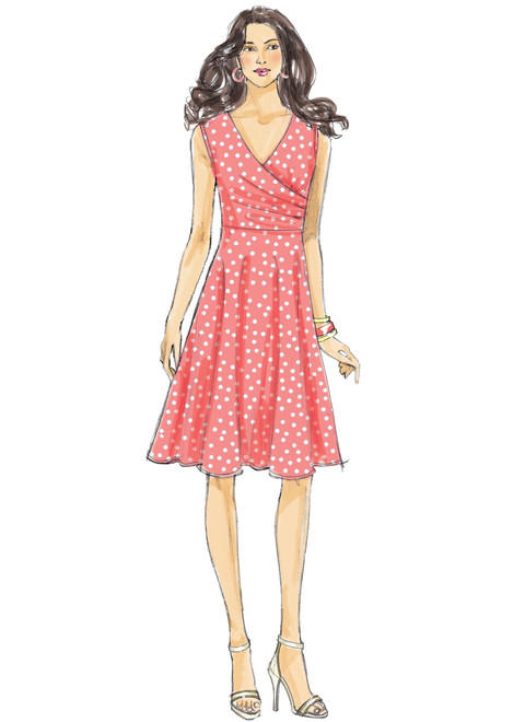 Butterick B6446 (Digital) | Misses' Pleated Wrap Dresses with Sash