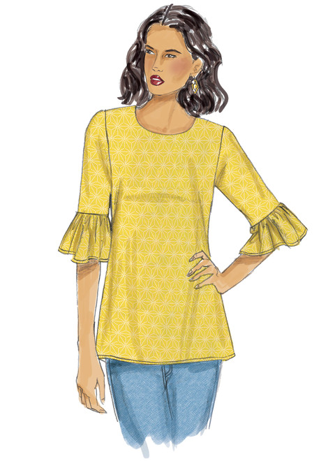 B6456 | Misses' Tulip or Ruffle Sleeve Tops | Butterick Patterns