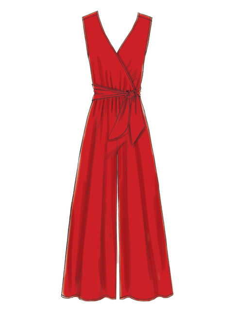 M7577 (PDF) | Misses' Cross-Bodice Romper, Jumpsuit, and Belt
