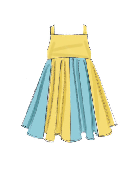 McCall's M7587 (Digital) | Children's/Girls' Dresses with Square Neck, and Circular Skirt Variations