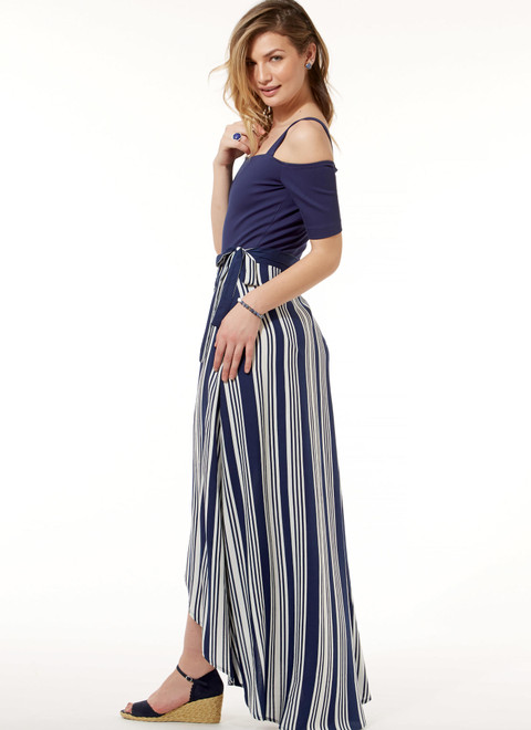 McCall's M7606 (Digital) | Misses' Off-the-Shoulder Bodysuits and Wrap Skirts with Side Tie