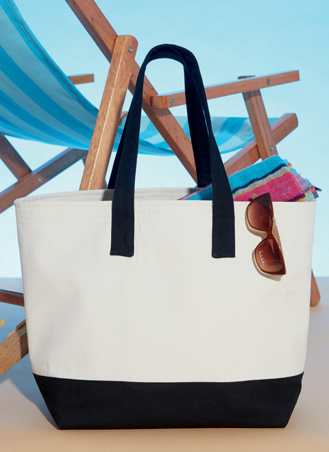 McCall's M7611 (Digital) | Misses' Lined Tote Bags with Handle and Contrast Options