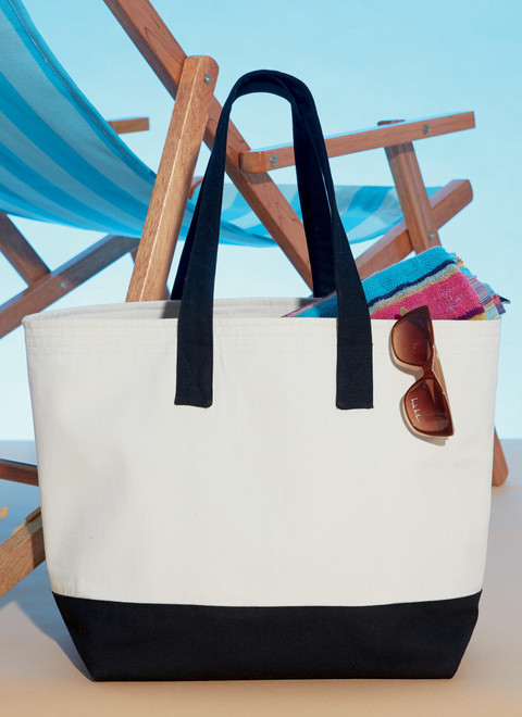 McCall's M7611 | Misses' Lined Tote Bags with Handle and Contrast Options