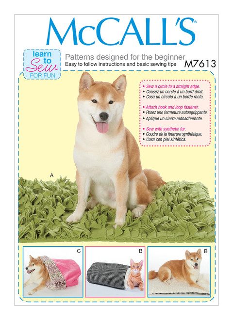 McCall's M7613 (Digital) | Pet Beds with Contrast and Lining Variations | Front of Envelope