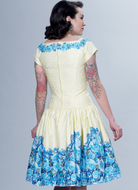 Butterick B6484 (Digital) | Misses' Square-Neck, Dropped-Waist Dresses and Petticoat Ruffle