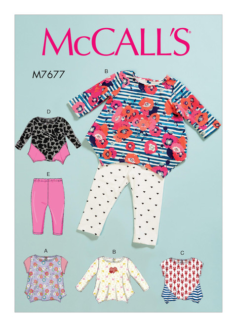 McCall's M7677 (Digital) | Infants' Contrast Tops and Leggings | Front of Envelope