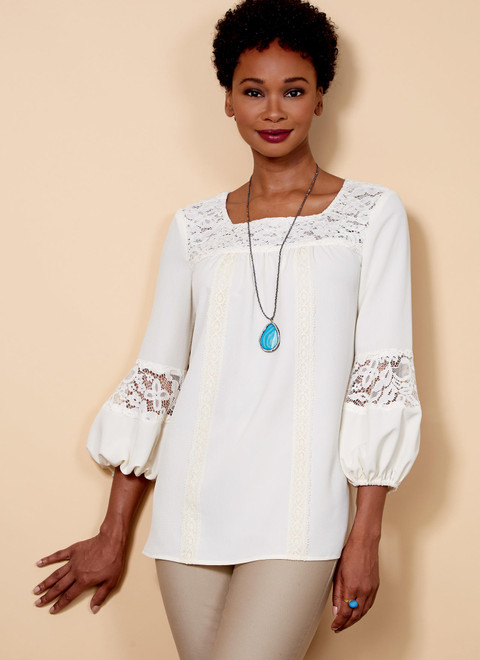 B6518 (PDF) | Misses' Square-Neck Top with Yoke | Butterick Patterns