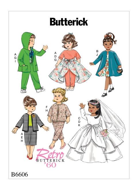Butterick B6606 (Digital) | Clothes For 18" Doll | Front of Envelope