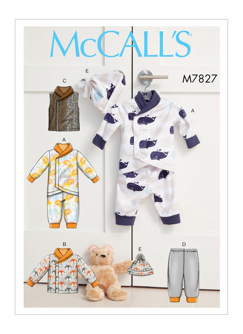 McCall's M7827 (Digital) | Infants Bunting, Jacket, Vest, Pants and Hat | Front of Envelope