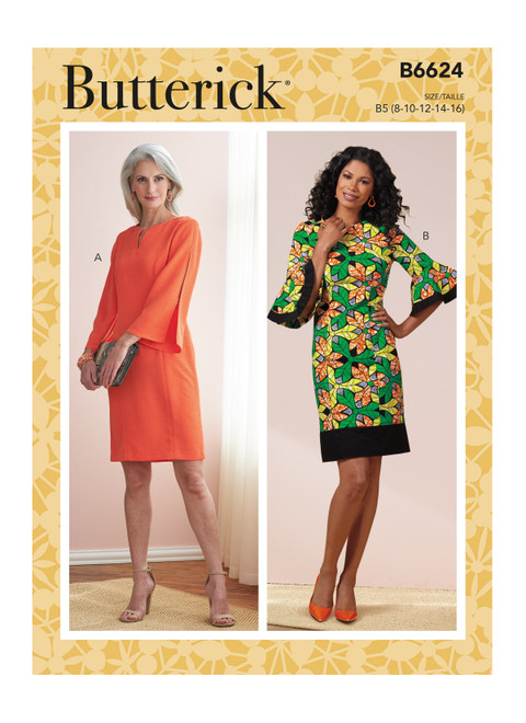 Butterick B6624 | Misses'/ Misses' Petite, Women's/ Women's Petite Dress | Front of Envelope