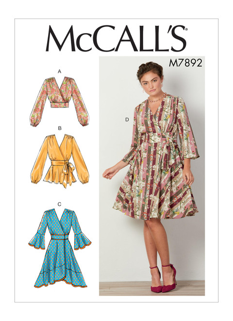 McCall's M7892 | Misses' Tops and Dresses | Front of Envelope