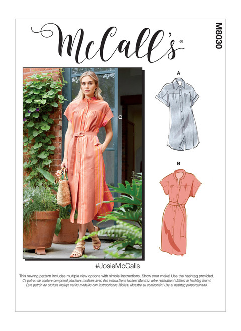 McCall's M8030 (Digital) | Misses' Dresses & Belt | Front of Envelope