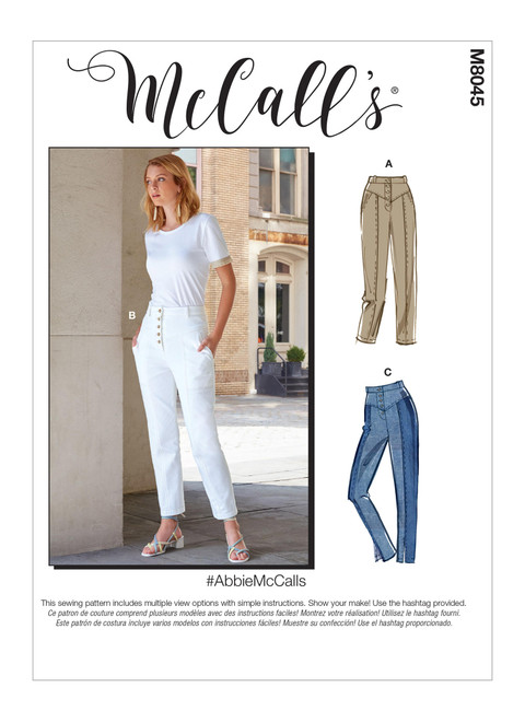 McCall's M8045 | #AbbieMcCalls - Misses' Pants | Front of Envelope