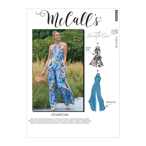 McCall's M8069 | Misses' Romper, Jumpsuits and Belt | Front of Envelope