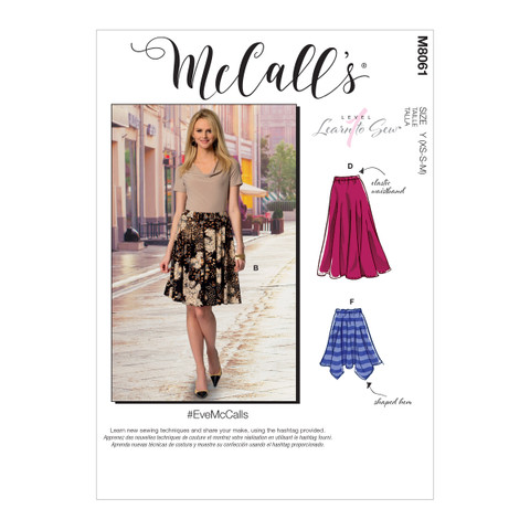 McCall's M8061 | #EveMcCalls - Misses' Flared Skirts | Front of Envelope