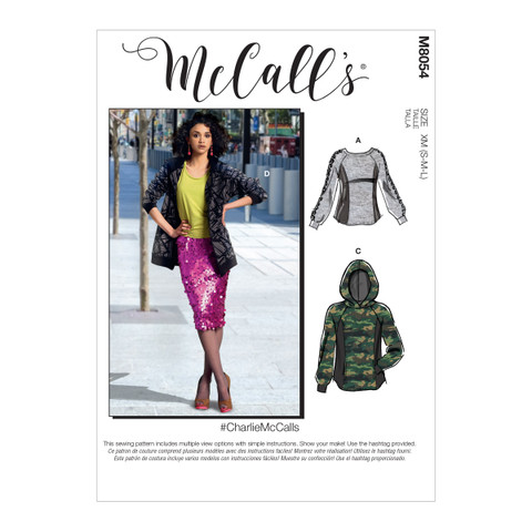 McCall's M8054 (Digital) | Misses'/Men's Tops and Hoodies | Front of Envelope