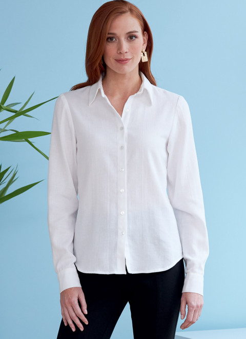 B6747 | Misses' Button-Down Collared Shirts | Butterick Patterns