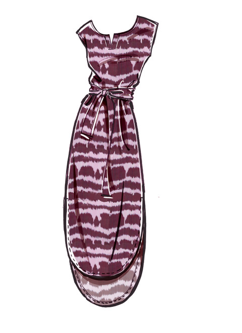 McCall's M8164 (Digital) | Misses' Pullover Dresses With Sleeve Ties, Pocket Variations & Belt