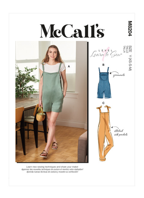 McCall's M8204 | Misses' Overalls | Front of Envelope