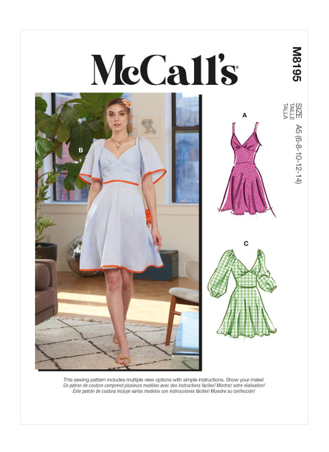 McCall's M8195 (Digital) | Misses' Dresses | Front of Envelope