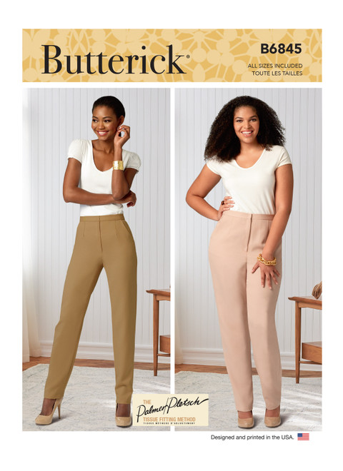 Butterick B6845 (Digital) | Misses' & Women's Tapered Pants | Front of Envelope