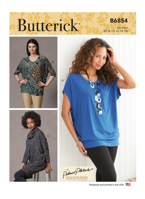 Butterick B6854 (Digital) | Misses' Tops & Tunic | Front of Envelope