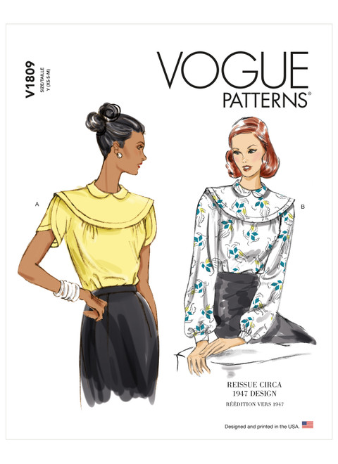 Vogue Patterns V1809 | Misses' Tops | Front of Envelope