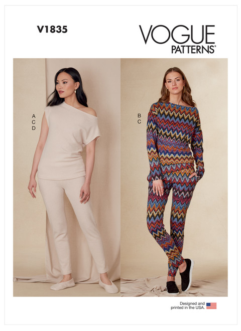 V1835 | Misses' Tops, Pants and Slippers | Vogue Patterns