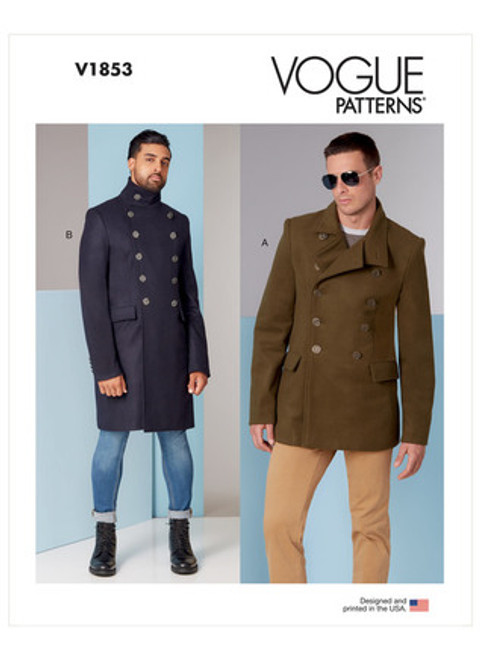 Vogue Patterns V1853 | Men's Coat | Front of Envelope
