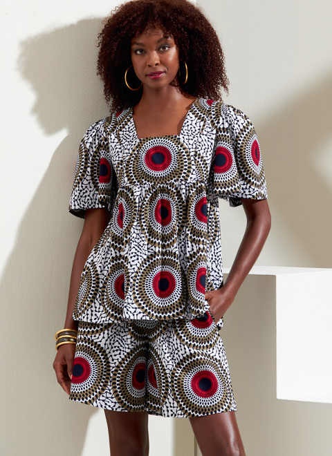 V1871 | Misses' Tops, Shorts and Skirt | Vogue Patterns