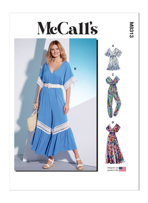 McCall's M8313 | Misses' Romper and Jumpsuits | Front of Envelope