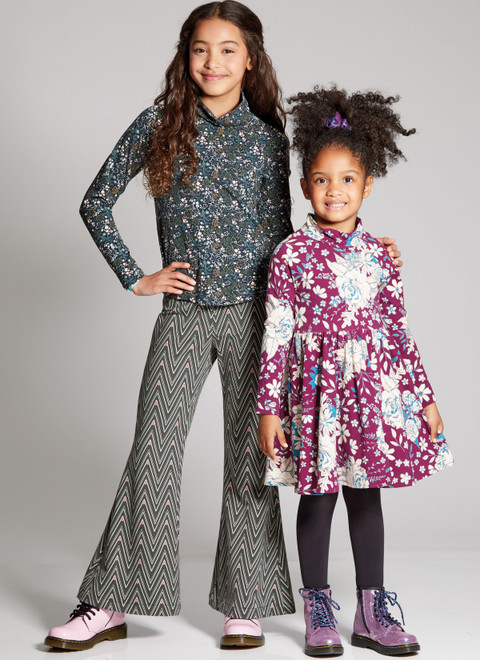 McCall's M8353 | Children's and Girls' Knit Top, Dresses and Pants
