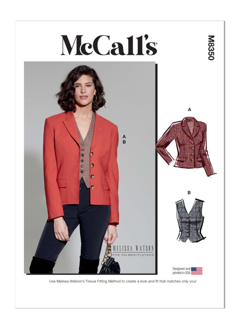 M8350 | Misses' Blazer and Vest by Melissa Watson | McCall's Patterns