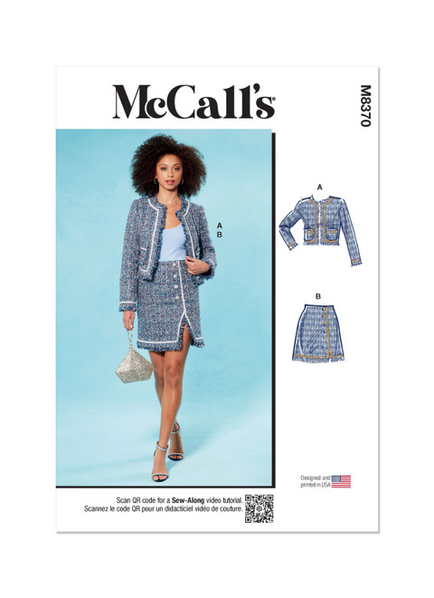 McCall's M8370 (Digital) | Misses' Jacket and Skirt | Front of Envelope