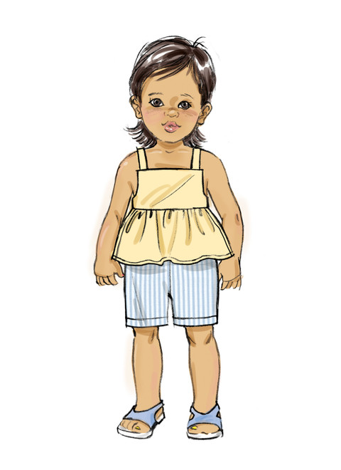 Butterick B6936 | Toddlers' Overalls and Dress