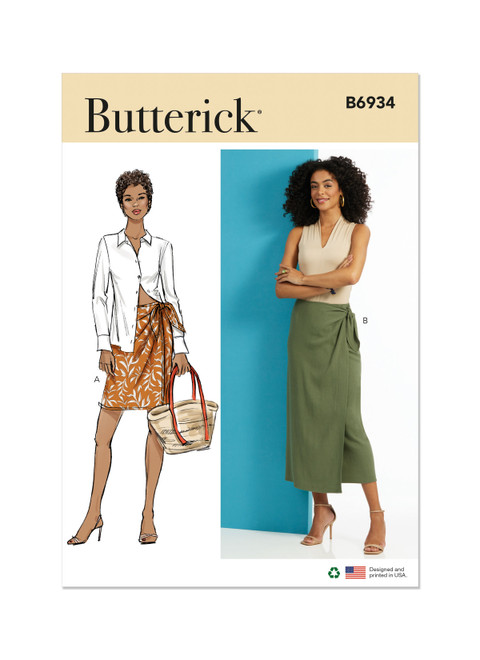 Butterick B6934 | Misses' Wrap Skirt in Two Lengths | Front of Envelope