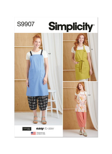 S9907 | Misses' Aprons and Pants By Elaine Heigl Designs | Simplicity