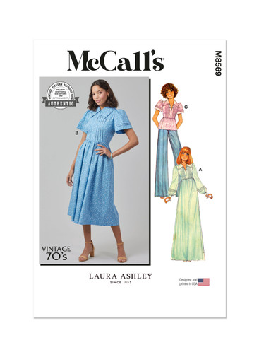 M8569 | McCall's Sewing Pattern 1970s Misses' Dress with Sleeve