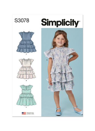 Simplicity S3078 Sewing Pattern Children's Dresses, Paper