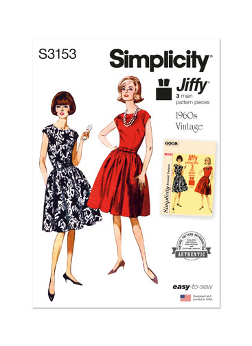 S3153 (PDF) | Simplicity Sewing Pattern 1960s Misses' One Piece