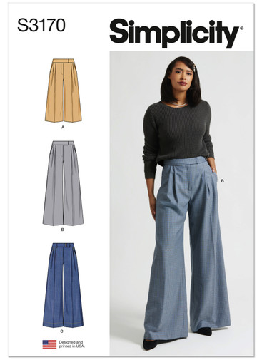 S3170 (PDF) | Simplicity Sewing Pattern Misses' Wide Leg