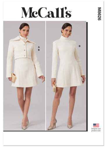 M8626 (PDF) | McCall's Sewing Pattern Misses' Cropped Jacket and