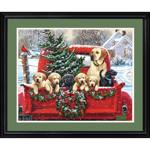 Holiday Puppy Truck Paint by Number 7391773