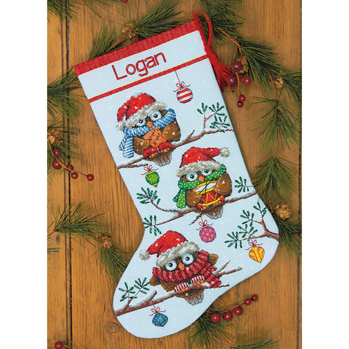 Holiday Hooties Stocking Counted Cross Stitch 7008951
